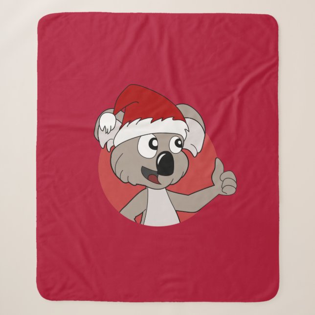 Weihnachtskoala-Cartoon Sherpadecke (Vorderseite)