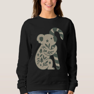 Weihnachtskoala mit Lebkuchenstab-Pullover Sweatshirt
