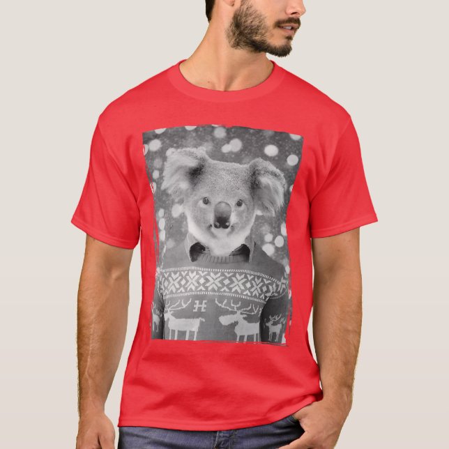 Weihnachtskoala Retro T-Shirt (Vorderseite)