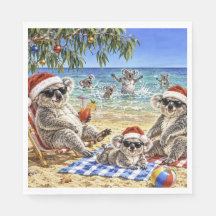 Weihnachtskoalas am Strand