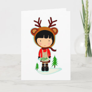 Weihnachtskoch Kawaii Feiertagskarte
