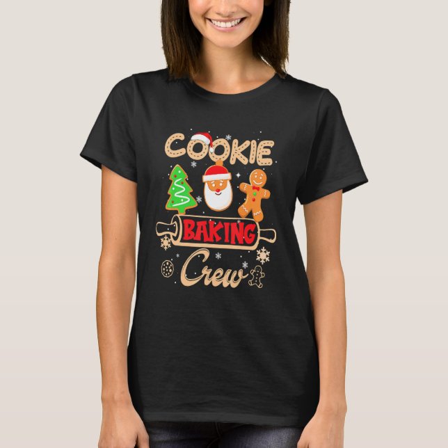 Weihnachtskochen Backgebäck Crew Lebkuchen Santa X T-Shirt (Vorderseite)