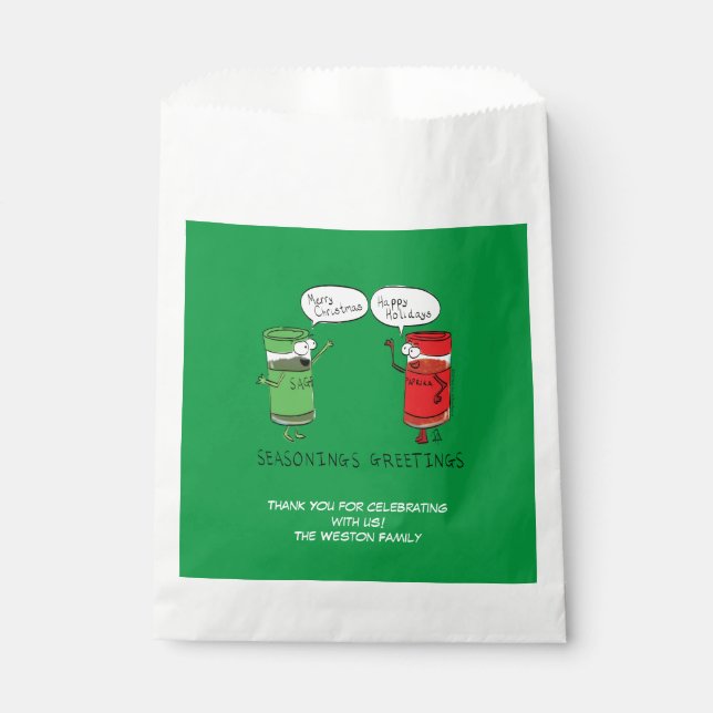 Weihnachtskochen Funny Koch Gewürze Geschenktütchen (Vorderseite)