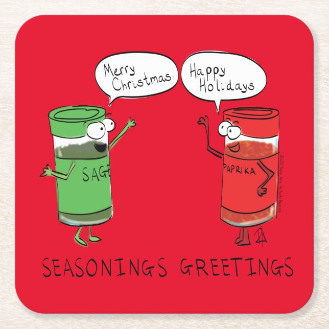 Weihnachtskochen Funny Koch Gewürze Rechteckiger Pappuntersetzer (Vorderseite)
