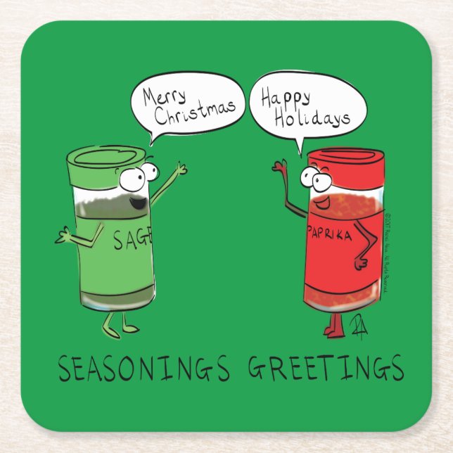 Weihnachtskochen Funny Koch Gewürze Rechteckiger Pappuntersetzer (Vorderseite)