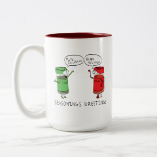 Weihnachtskochen Funny Koch Gewürze Zweifarbige Tasse