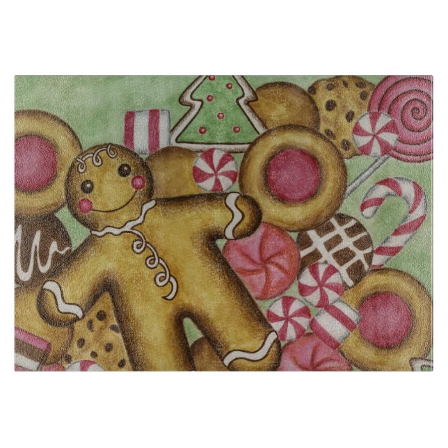 Weihnachtskochen Geschenk für Küchen Schneidebrett (Vorderseite)