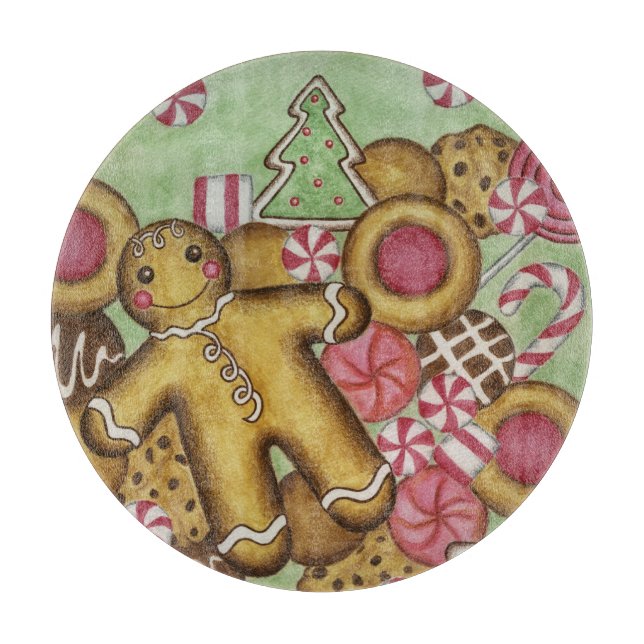 Weihnachtskochen Geschenk für Küchen Schneidebrett (Vorderseite)