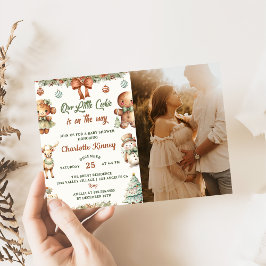 Weihnachtskochen Party Kinderdusche Party Foto Einladung