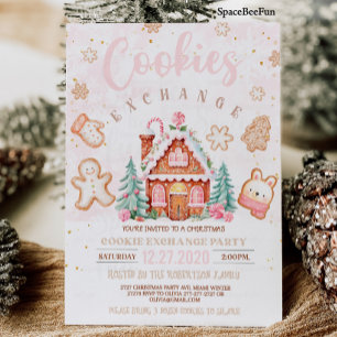 Weihnachtskochtausch Einladung Holiday cookie