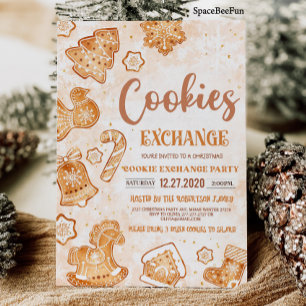 Weihnachtskochtausch Einladung Holiday cookie