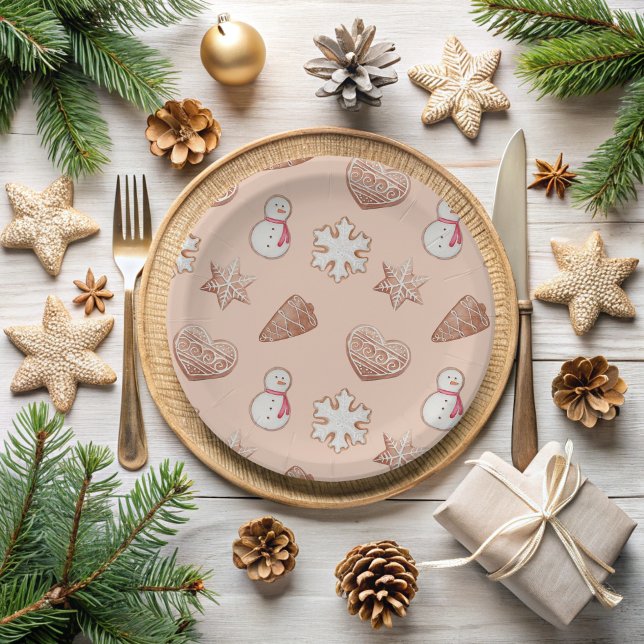 Weihnachtskochtausch Pappteller (Christmas Cookie Paper Plates )