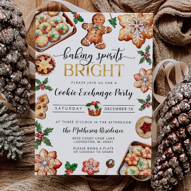 Weihnachtskochtausch-Party Einladung (Christmas Cookie Exchange Party Invitation
)
