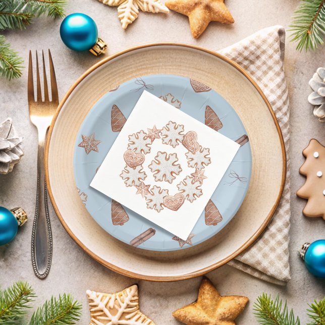 Weihnachtskochtausch Serviette (Square Christmas Cookie Napkin)