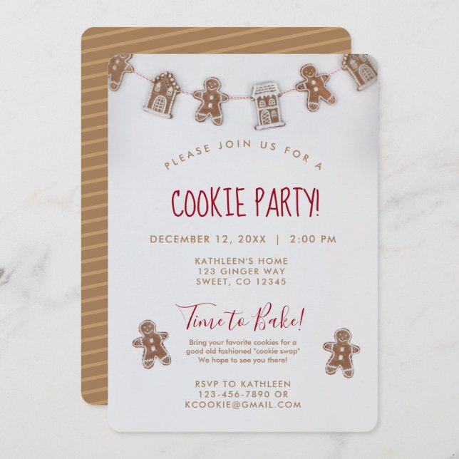 Weihnachtskochtausch-Tausch Weihnachtsgebäck Einladung (Vorne/Hinten)