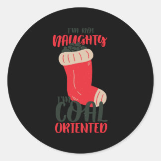 Weihnachtskohle-Strumpf Runder Aufkleber