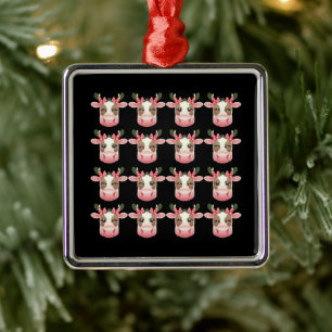 Weihnachtskokette Highland-Kuh Western-Weihnachten Ornament Aus Metall