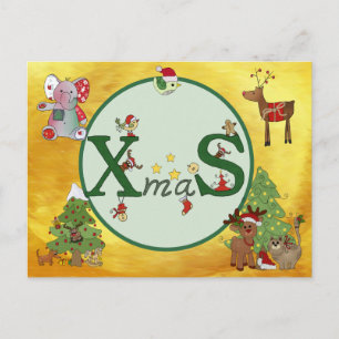 Weihnachtskolage Postkarte
