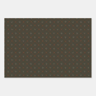 Weihnachtskollektion Holly, Floral, Streifen Geschenkpapier Set