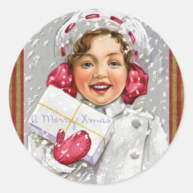Weihnachtskollektion Viktorianische Girl Stickers (Vorderseite)