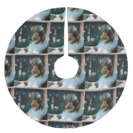 Weihnachtskollie am Fenster Polyester Weihnachtsbaumdecke