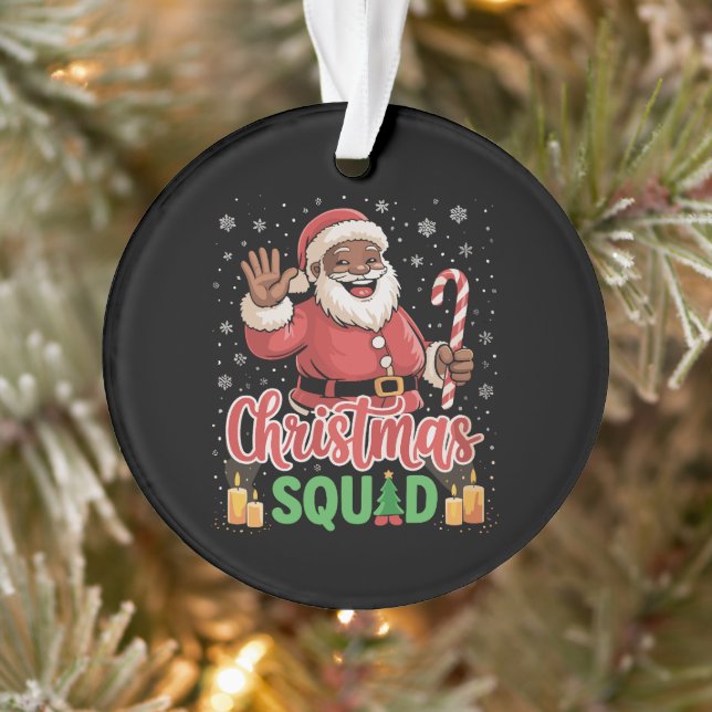 Weihnachtskommad Santa Afro Man Proud Black Africa Ornament (Baum)