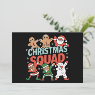 Weihnachtskommad Santa Dabbing Elf Familie Matchin Feiertagskarte