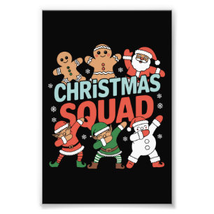 Weihnachtskommad Santa Dabbing Elf Familie Matchin Fotodruck