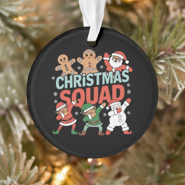 Weihnachtskommad Santa Dabbing Elf Familie Matchin Ornament (Baum)