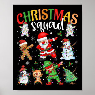 Weihnachtskommad Santa Dabbing Elf Familie Matchin Poster