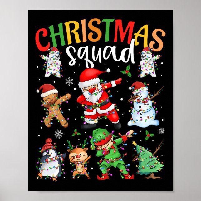 Weihnachtskommad Santa Dabbing Elf Familie Matchin Poster (Vorne)