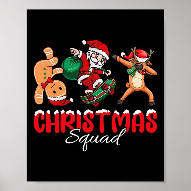 Weihnachtskommad Santa Dabbing Elf Familie Matchin Poster (Vorne)