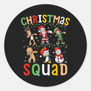Weihnachtskommad Santa Dabbing Elf Familie Matchin Runder Aufkleber