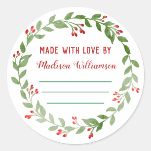 Weihnachtskonservierung  hausgemachte Marmelade od Runder Aufkleber