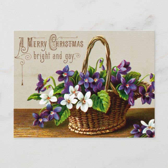 Weihnachtskorb Feiertagspostkarte (Vorderseite)