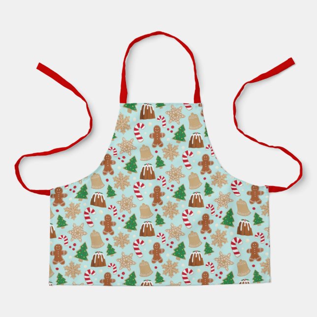 Weihnachtskost und Pudding Holiday Baking Minze Schürze (Vorderseite)