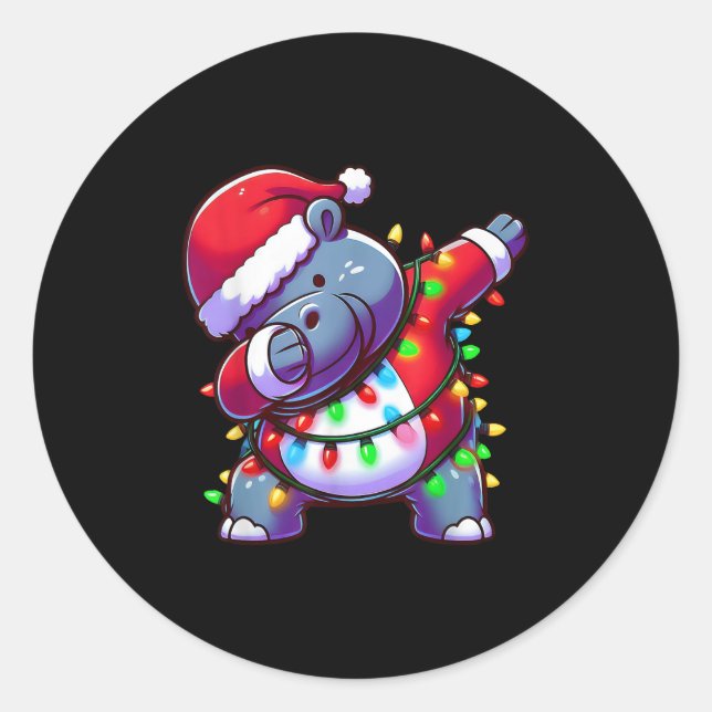 Weihnachtskostüm Dabbing Angesagten WeihnachtsLICH Runder Aufkleber (Vorderseite)