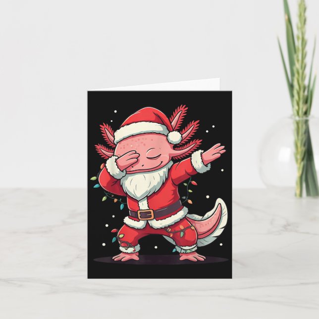 Weihnachtskostüm Dabbing Axolotl Xmas Licht Karte (Vorderseite)