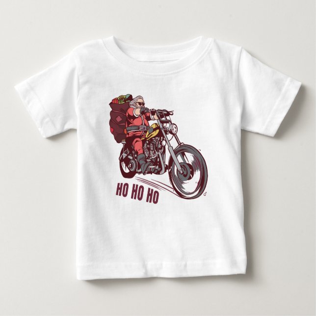 Weihnachtskostüm für Biker Einladung Baby T-shirt (Vorderseite)