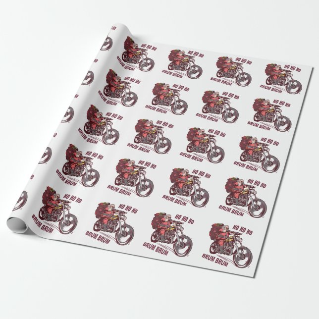 Weihnachtskostüm für Biker Einladung Geschenkpapier (Ungerollt)