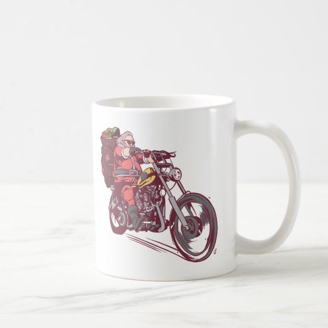 Weihnachtskostüm für Biker Einladung Kaffeetasse (Rechts)
