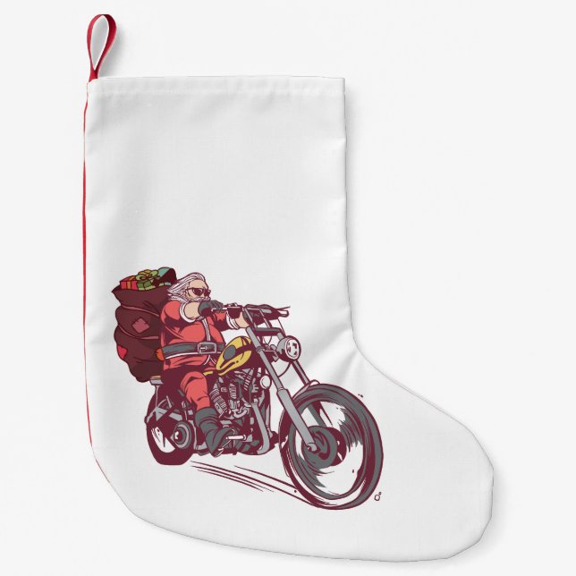 Weihnachtskostüm für Biker Einladung Kleiner Weihnachtsstrumpf (Vorderseite)