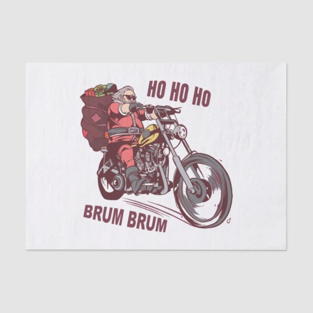 Weihnachtskostüm für Biker Einladung Seidenpapier (Vorderseite)