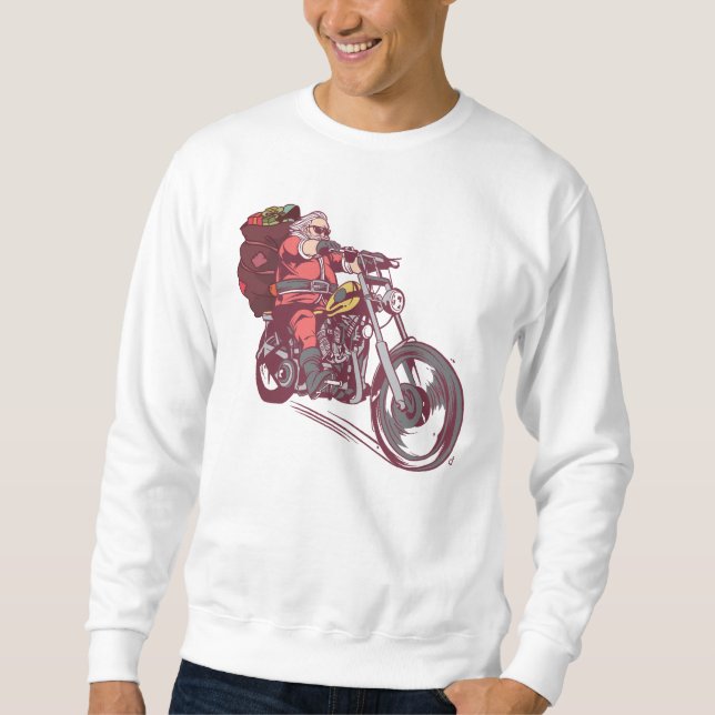 Weihnachtskostüm für Biker Einladung Sweatshirt (Vorderseite)