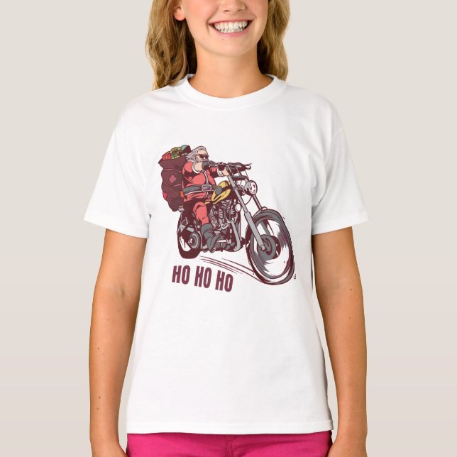 Weihnachtskostüm für Biker Einladung T-Shirt (Vorderseite)