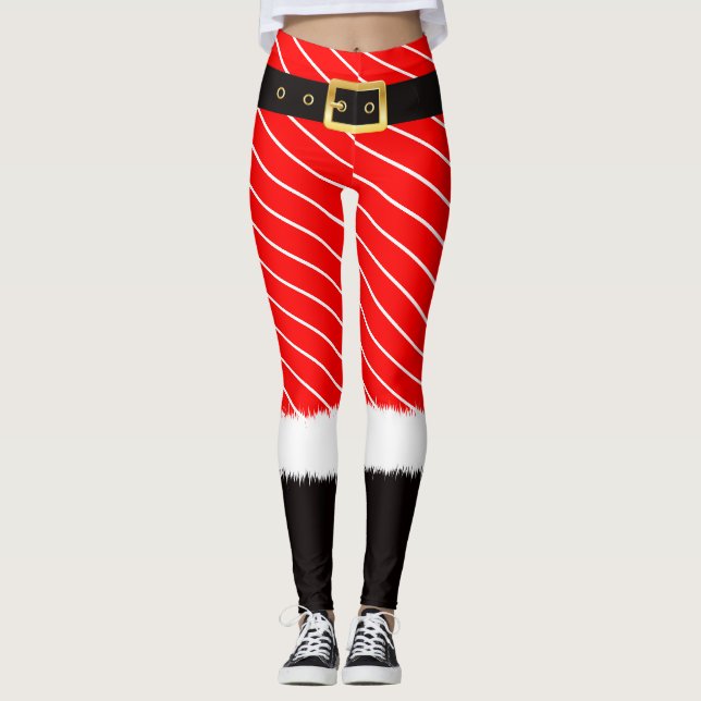 Weihnachtskostüm rote Farbe Leggings (Vorderseite)
