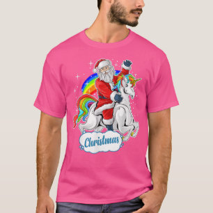 Weihnachtskostüm Xmas PJ Santa Riding Einhorn T-Shirt