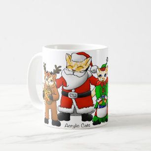 Weihnachtskostüme Einkäufe Familienkatzen Kaffeetasse