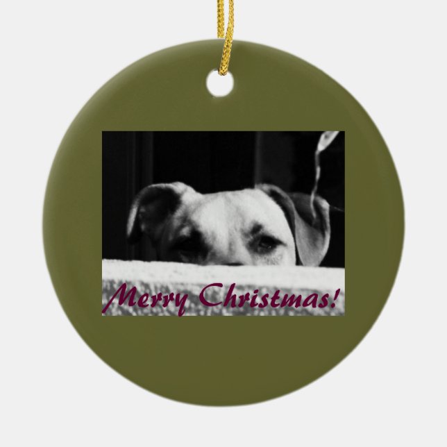 Weihnachtsköter Keramik Ornament (Vorne)