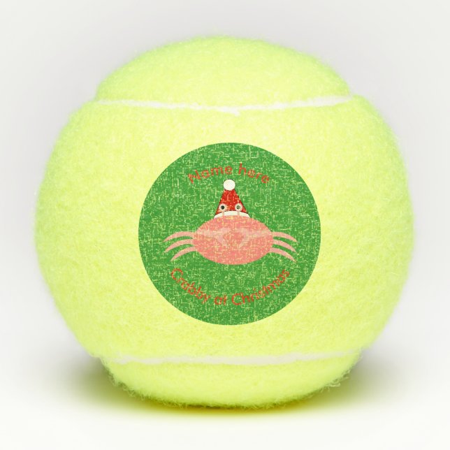 Weihnachtskrabbe Custom Tennis Balls Tennisbälle (Vorderseite)